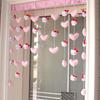Cortina de Puerta con Velcro Adhesivo sin Perforaciones para Habitación Infantil con Puntadas Divertidas, Amor, Hogar, Cifrado, Partición