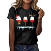 2022 t-shirt de natal novo copo de vinho de natal impresso tendência europeia e americana comércio exterior top feminino