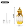 Botella Octogonal Dorada Galvanizada para Aceite Esencial Estilo Dubái de Oriente Medio Botella de Vidrio para Perfume Botella con Rodillo Botella Dispensadora de Muestras Cosméticas