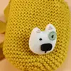 Broche de tela de perro tuerto hecho a mano, adecuado como accesorio multifuncional para ropa, pantalones, bolsos, bufandas, sombreros y mochilas.