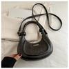 Bolso Casual Retro de Axila Casual Media Luna para Mujer 2025 Nueva Tendencia Moda Urbana Textura Bolso Satchel Cruzado