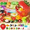 Juguete de Corte y Masticación de Verduras Simuladas para Niños, Fruta Grande Pelable para que Bebés y Niños Pequeños la Muerdan