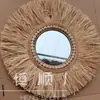 Espejo de tocador para jardín de infantes, arreglo creativo, decoración, estación de autoservicio, tejido a mano, mimbre, espejo, decoración, estante de almacenamiento