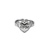 Anillo de Corazón de Moda Retro para Mujer, Anillo Abierto de Línea Geométrica Simple y Versátil de Múltiples Capas, Anillo Personalizado con Letra para Dedo Índice