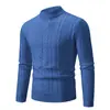 Comércio exterior Retro Cor Sólida Semi-gola alta Base Suéter Feminino Casual Masculino Imitação de Carneiro Twist Malha Suéter