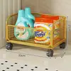 Cesta de ropa sucia para dormitorio lavabo estante de almacenamiento de detergente para ropa de doble capa de pie carrito para huecos de baño estante de almacenamiento para baño