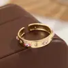 Anillo Abierto Ojo del Diablo Estilo Europeo y Americano, Esmalte Multicolor Incrustado con Diamantes, Joyería de Cobre Ajustable Versátil para Mujeres
