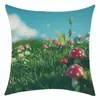 Funda de almohada de lino estampada Serie Flor de la Pradera Nueva Temu Transfronteriza Etiquetado de Decoración para Sofá y Dropshipping