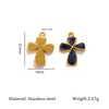 Accesorios para Collar Cruzado con Goteo de Aceite Transfronterizo Joyería Acero Inoxidable Chapado en Oro de 18K Colgante Cadena de Clavícula Colgante Versátil Joyería