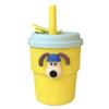 Taza de Agua para Mujeres Oficinistas Nuevo Estilo Ins Pegatina de Perro Linda para Niñas Ventosa Portátil Gran Capacidad Taza de Plástico