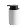 Set de Baño Moderno de Cerámica Cuatro Piezas Botella Dispensadora de Loción para Baño Presión Botella de Desinfectante para Manos Vaso para Enjuague Bucal Soporte para Cepillos de Dientes Jabonera