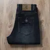 Jeans Masculino Branco Lavado Elegante Simples Fashionável Elástico Cintura Média Novo Outono e Inverno 2025 Reto Solto