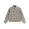 MAOQIAOYI marca de moda nicho Chaqueta retro francesa de pana lavada para hombre abrigo de trabajo con cuello alto J26205