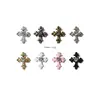 Nuevos accesorios de aleación para uñas con cruz incrustada de pequeños diamantes, mini decoraciones metálicas punk para uñas mixtas al por mayor