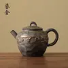 Olla Silenciosa Retro China de Hierro Dorado Esmaltado para Hacer Té en Casa Tetera Pequeña de Gres Olla Antigua Hecha a Mano Juego de Té Kung Fu