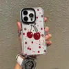 Funda de Teléfono Transparente Floral Inglesa de Cerezas Rojas Vintage para iPhone 16, Funda Suave de TPU a Prueba de Golpes para Apple 17 Pro