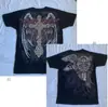 Camiseta de Manga Corta con Calavera Talla Grande Transfronteriza, Estilo Punk Oscuro Y2K Harajuku, Corte Holgado, Hombro Caído, Moda Urbana