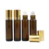 Fornecimento do Fabricante Frasco Roll-on Marrom de 10ml Frasco de Vidro Transparente com Esfera Metálica Frasco para Óleo Essencial Frasco de Vidro Marrom Sub-frasco