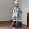 Casacos Tops para Primavera e Outono, Jaquetas Lisas para Meninas, Streetwear com Capuz Novo Estiloso 2025