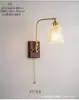 Lámpara de noche estilo nórdico japonés estilo medieval latón nogal cerámica casa de huéspedes atmósfera artística retro lámpara de pared