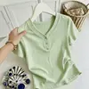 Camiseta de Manga Corta de Moda para Mamá, Nueva Tendencia Verano 2026, Blusa Versátil de Cuello en V, Talla Grande Holgada Adelgazante