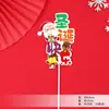 Decoração de bolo de aniversário Copyright série de Natal plug-in cola flexível Papai Noel boneco de neve árvore de Natal trem bandeira