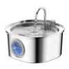 Dispensador de Agua para Mascotas de Acero Inoxidable Alimentador Inteligente de Agua Led para Gatos y Perros Purificación de Agua de Doble Capa Plato para Beber Tazón de Agua