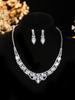 Brincos Atmosféricos de Alta Qualidade Leve Luxo Indústria Pesada Acessórios de Noiva Casamento Zircônia Super Brilhante Brincos de Gota de Água Conjunto de Duas Peças