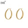 IMI aretes transfronterizos de cabello moda europea y americana arete dorado de oreja grande aretes exagerados de personalidad de acero de titanio para mujer aretes YE129