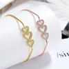 Pulsera Flor de Amor Diamante Zircón Moda Transfronteriza Nicho Pulsera Ins Pulsera de Lujo Ligero de Alta Gama Venta al por Mayor