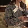 Chaqueta Camisa Azul de Longitud Media para Mujer, Nuevo Estilo Primavera 2026, Cuello Polo, Cárdigan Holgado Casual de Manga Larga
