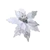 Flores Artificiales de Navidad, Flores Artificiales con Polvo Dorado, Cabezas de Flores Navideñas, Accesorios de Decoración para Árbol de Navidad, Flores Hechas a Mano para DIY