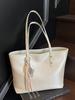 Bolso Tote de Moda Popular Simple Elegante Gran Capacidad para Mujer Moda Casual para el Trabajo Color Sólido Bolso de Hombro de Gama Alta