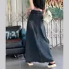Vestido Largo de Mezclilla Retro a la Moda para Mujer Popular Este Año de Forma de Pera Cintura Alta que Cubre la Cadera Suelto Adelgazante Versátil Falda de Paraguas
