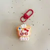 Chaveiro Pingente Gato Óculos de Torrada 3D Desenho Animado Acessório Decorativo para Bolsa Feminina Fofa Presente para Melhores Amigos