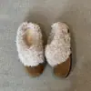 Versión Alta~Aumentador de Altura Puntera con Piel Pantuflas Invierno Nuevo Estilo Versátil para Uso Exterior Cálido Cómodas de Ponerse de un Paso Zapatos Birkenstock