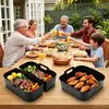 Set de Moldes de Silicona para Freidora de Aire Multifuncional Antiadherente Bandeja para Hornear Accesorios Cuadrados para Hornear del Hogar