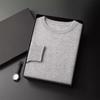 Suéter de Cachemira Grueso de 7 Agujas para Otoño e Invierno 2024, de una Sola Línea, Listo para Usar, para Hombre, Cuello Redondo, Suéter Básico de Punto, Camisa Base