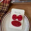 Novo Prendedor de Cabelo Laço de Tecido Vermelho Estilo Coreano Grampo de Cabelo Doce para Franja Lateral Infantil