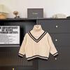 Xianao 2023 Inverno novas roupas infantis meninos suéter de gola alta engrossado estilo coreano quente versátil moda suéter infantil versátil