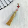 Colgante de Nudo Chino con Borla y Cierre de Langosta 8cm Borla para Qipao Hanfu Estilo Nacional Colgante Marcapáginas Pasador de Pelo Borla