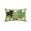 Calle irlandesa transfronteriza. Funda de almohada de lino con estampado de trébol del Día de San Patricio funda de almohada de césped de la suerte para sofá