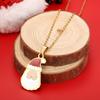 Colar com pingente de Papai Noel com desenho animado de Natal europeu e americano, moda feminina, aço titânio, acessórios para feriados, corrente de clavícula