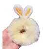 Celebridad de internet ins otoño e invierno alta elasticidad súper lindo tridimensional felpa orejas de conejo banda para el pelo lindo corazón de niña cuerda para atar el pelo accesorios para el cabello