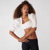 Top Casual Ultra Curto Feminino Novo Estilo Europeu e Americano Transfronteiriço com Botões Decorativos e Cogumelo Camisa Sexy Revela o Umbigo