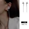 Clipe de orelha de borboleta sem piercing, clipe de osso de orelha de borla retrô, design de nicho, brincos de alta qualidade, simples, de celebridades da internet, atacado, moda