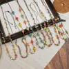 Colar de Coração de Cerâmica Doce Arco-Íris Retro Nicho Verão Dopamina Camadas Colar Fabricante Atacado