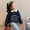 Sudadera con Forro Polar para Niñas, Nueva de Manga Larga con Cuello Campana, Prenda Interior Cálida para Niños Mayores, Camiseta Base de Otoño e Invierno para Niños, Moderna