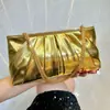 Nuevo Bolso de Cena Europeo y Americano Transfronterizo Bolso Clutch de Vestir Moda de Lujo Bolso de Mano Plisado Cadena Bandolera Axilar