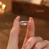 Anillo Fino de Plata de Ley S999 con Círculo Abierto y Flor para Mujer Moda Estilo Coreano Simple Ins Anillo Sencillo de Plata para Dedo Índice Versátil